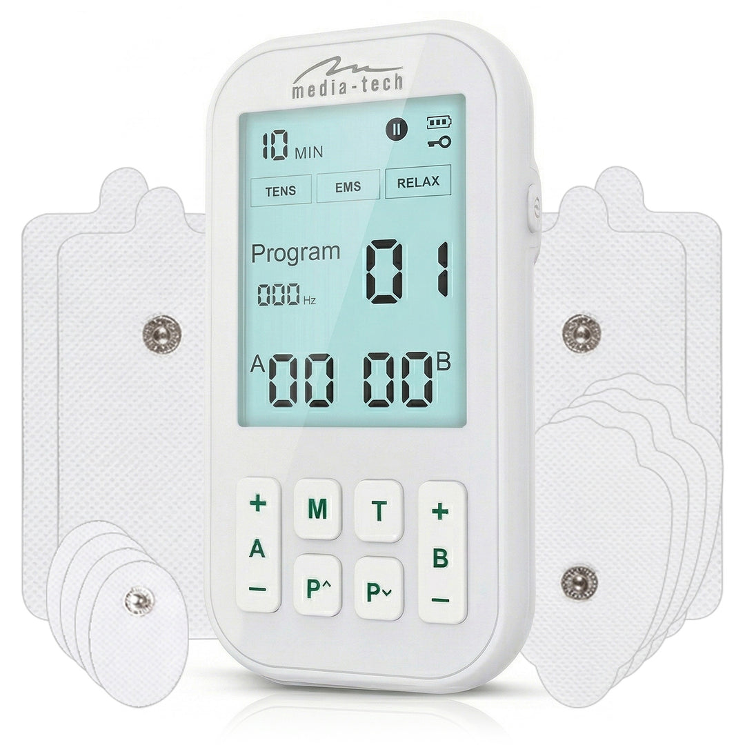 Masażer i elektrostymulator mięśni, Tens/EMS, stymulacja 3w1, Mediatech, MT6543