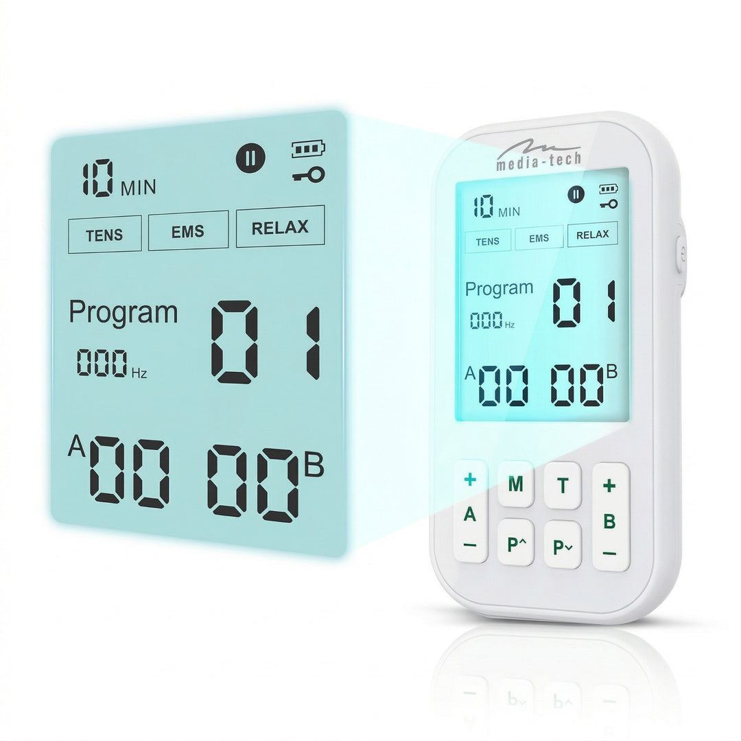 Masażer i elektrostymulator mięśni, Tens/EMS, stymulacja 3w1, Mediatech, MT6543