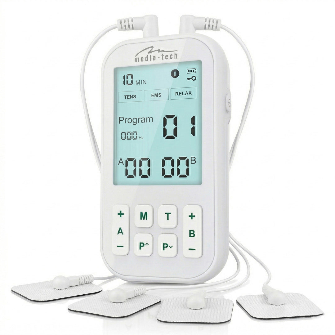 Masażer i elektrostymulator mięśni, Tens/EMS, stymulacja 3w1, Mediatech, MT6543