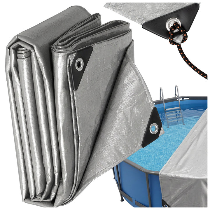Plandeka srebrna 120g 4x6m VA0476, wodoodporna, Vayox
