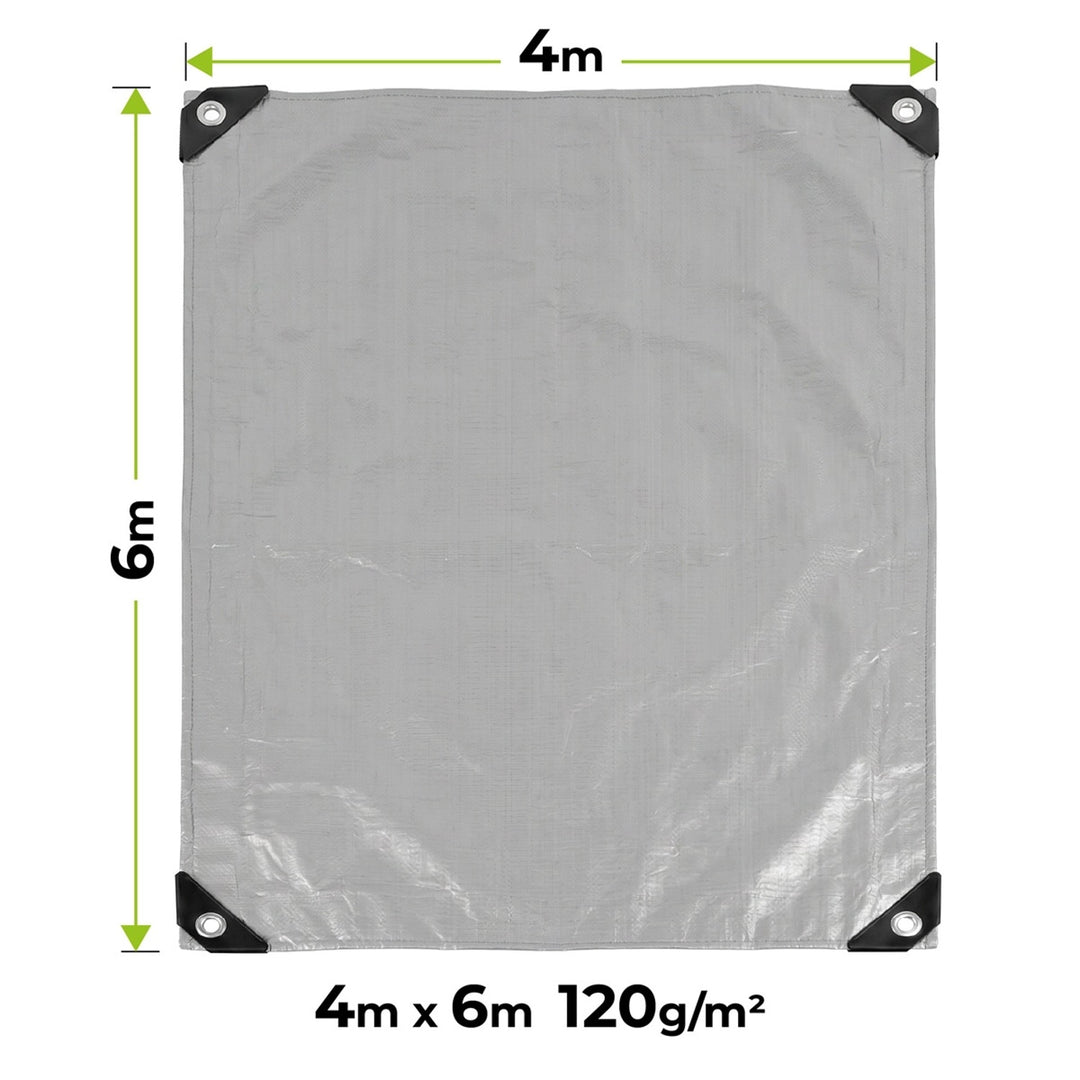 Plandeka srebrna 120g 4x6m VA0476, wodoodporna, Vayox