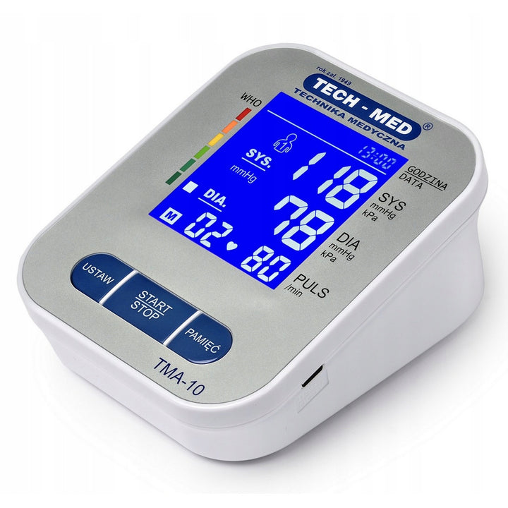 Ciśnieniomierz elektroniczny, podświetlany ekran, mankiet 22–32 cm, wskaźnik arytmii, TMA-10, Tech-Med