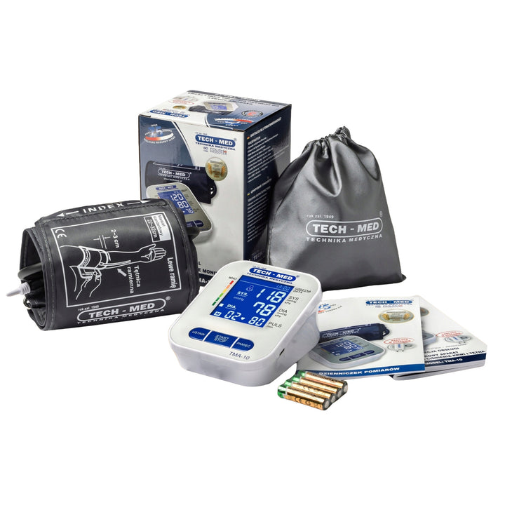 Ciśnieniomierz elektroniczny, podświetlany ekran, mankiet 22–32 cm, wskaźnik arytmii, TMA-10, Tech-Med