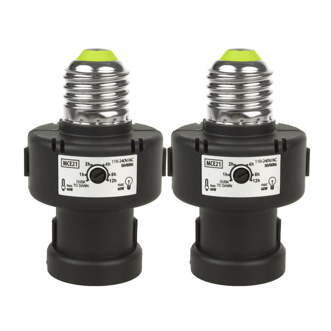 Oprawa żarówki E27 Maclean, 100W, z czujnikiem zmierzchu, timer, MCE21B, 2 sztuki