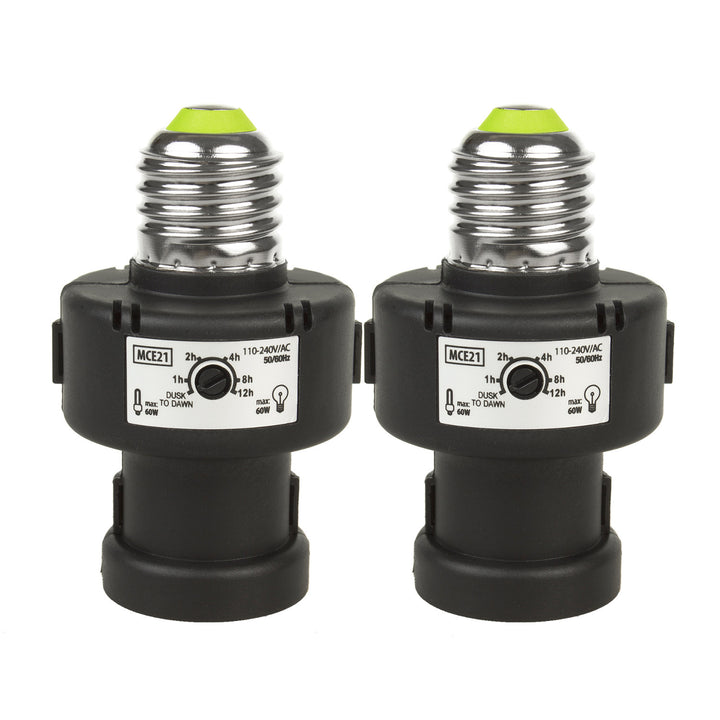 Oprawa żarówki E27 Maclean, 100W, z czujnikiem zmierzchu, timer, MCE21B, 2 sztuki