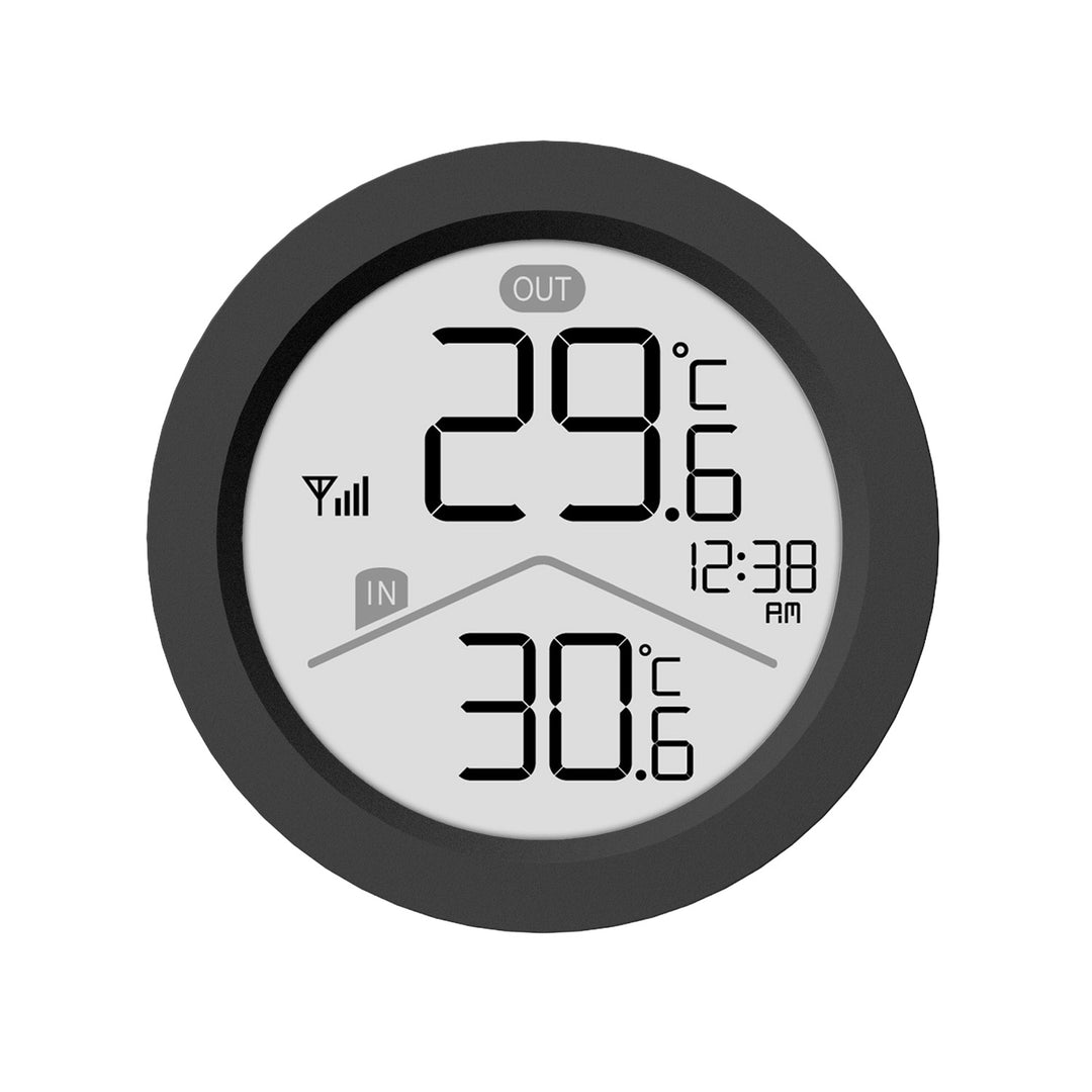 Bezprzewodowa stacja pogody GreenBlue, temperatura IN/OUT, zegar, do wyboru °C / °F, zasięg do 60m, czarna, GB162 B + 4x bateria alkaliczna AAA Varta Industrial