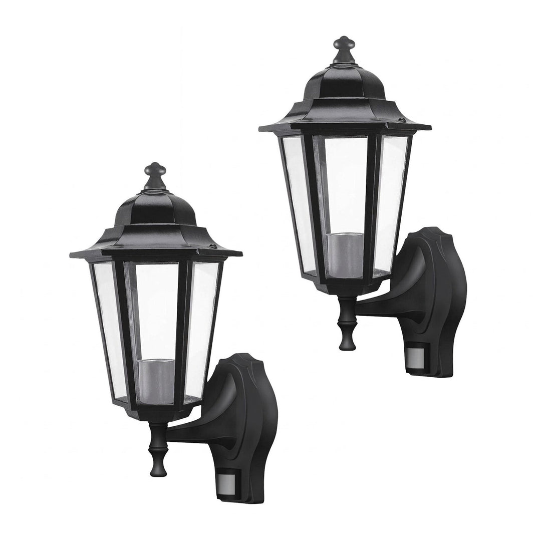 Lampa ścienna Rabalux, zewnętrzna, czujnik ruchu, IP43, E27, max 60W, czarna, Velence, 2 sztuki