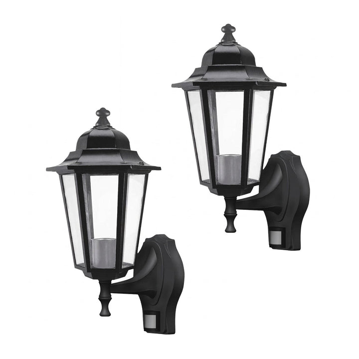 Lampa ścienna Rabalux, zewnętrzna, czujnik ruchu, IP43, E27, max 60W, czarna, Velence, 2 sztuki