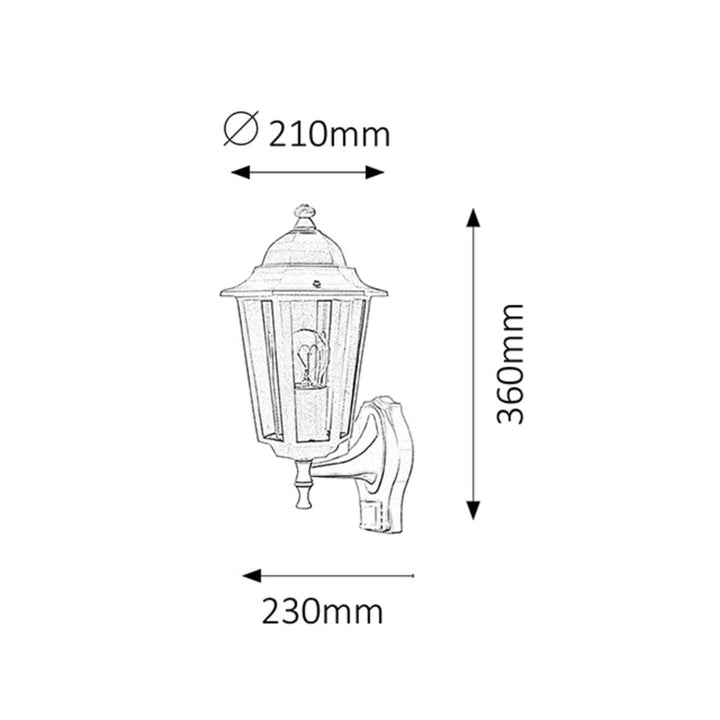 Lampa ścienna Rabalux, zewnętrzna, czujnik ruchu, IP43, E27, max 60W, czarna, Velence, 4 sztuki