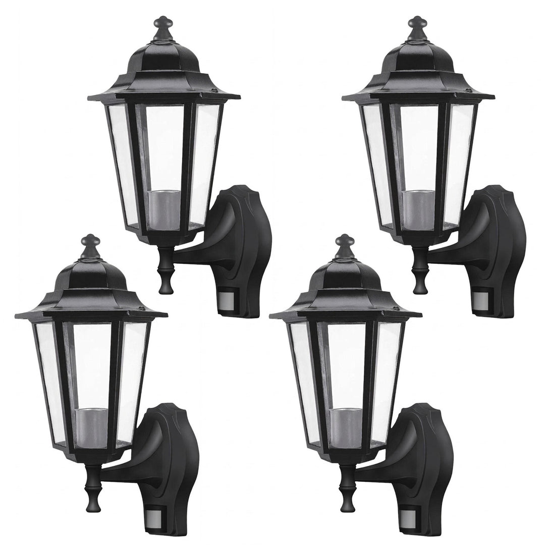 Lampa ścienna Rabalux, zewnętrzna, czujnik ruchu, IP43, E27, max 60W, czarna, Velence, 4 sztuki