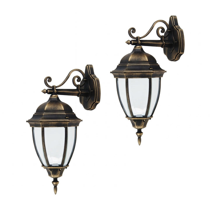 Lampa ścienna Rabalux, zewnętrzna, IP44, E27, max 60W, złoto antyczne, Toronto, 2 sztuki