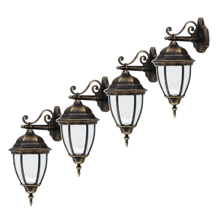 Lampa ścienna Rabalux, zewnętrzna, IP44, E27, max 60W, złoto antyczne, Toronto, 4 sztuki