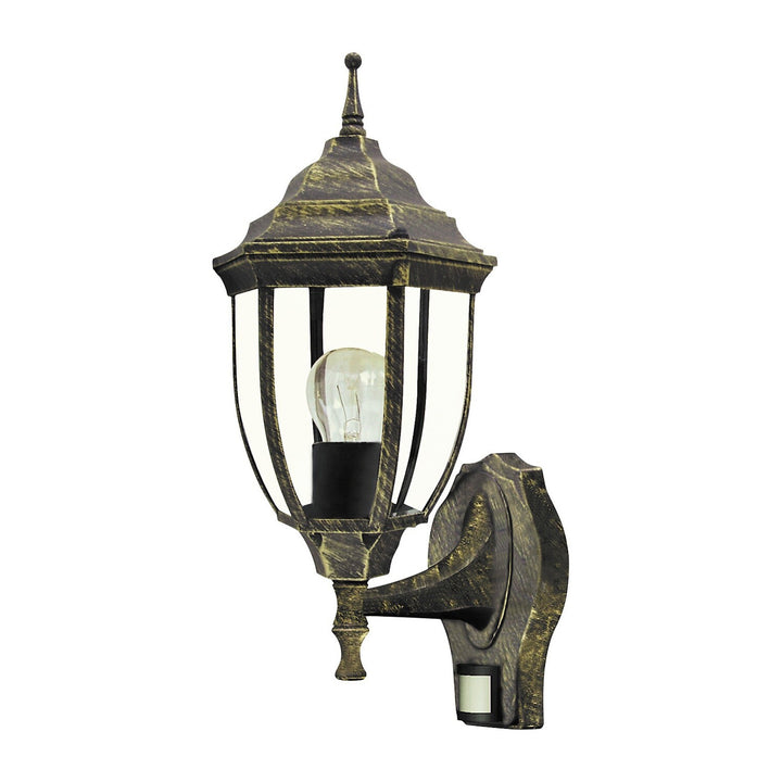 Lampa ścienna Rabalux, zewnętrzna, czujnik ruchu, IP43, E27, max 60W, złoto antyczne, Nizza, 2 sztuki