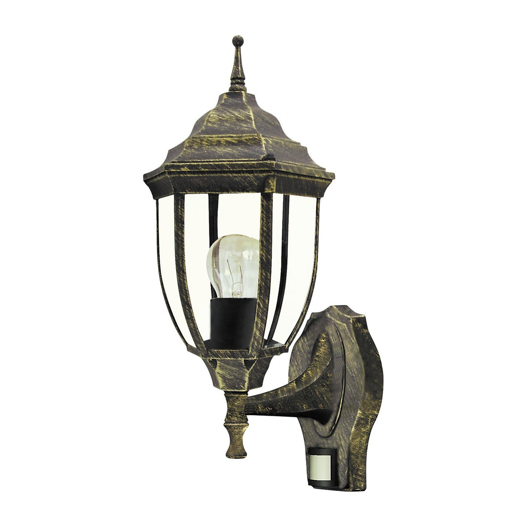 Lampa ścienna Rabalux, zewnętrzna, czujnik ruchu, IP43, E27, max 60W, złoto antyczne, Nizza, 4 sztuki