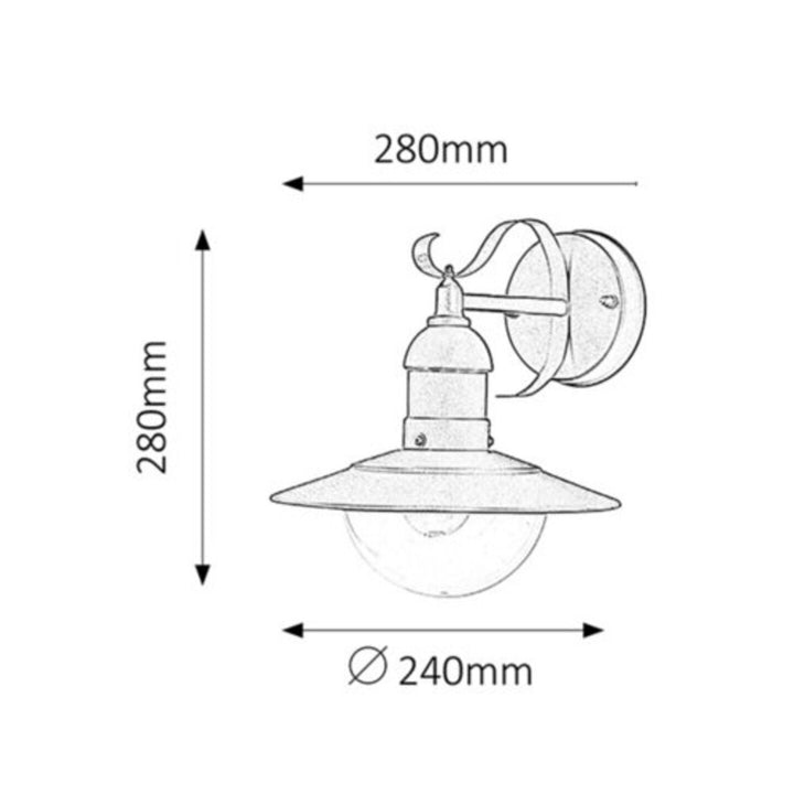 Lampa ścienna Rabalux, zewnętrzna, IP44, E27, max 60W, antyczna biel, Oslo, 2 sztuki