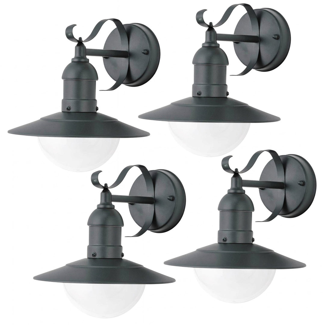 Lampa ścienna Rabalux, zewnętrzna, IP44, E27, max 60W, zielona, Oslo, 4 sztuki