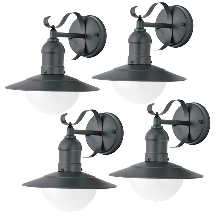 Lampa ścienna Rabalux, zewnętrzna, IP44, E27, max 60W, zielona, Oslo, 4 sztuki