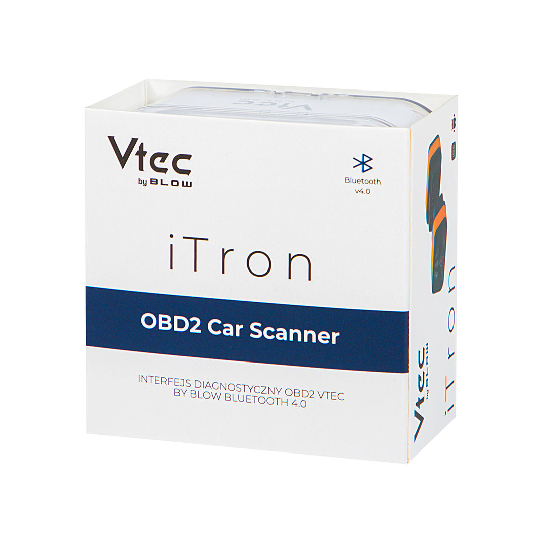 Interfejs diagnostyczny OBD2 Vtec iTRON Blow, Bluetooth 4.0, bezprzewodowa komunikacja z komputerem pokładowym samochodu, wysoka kompatybilność, 58-660#