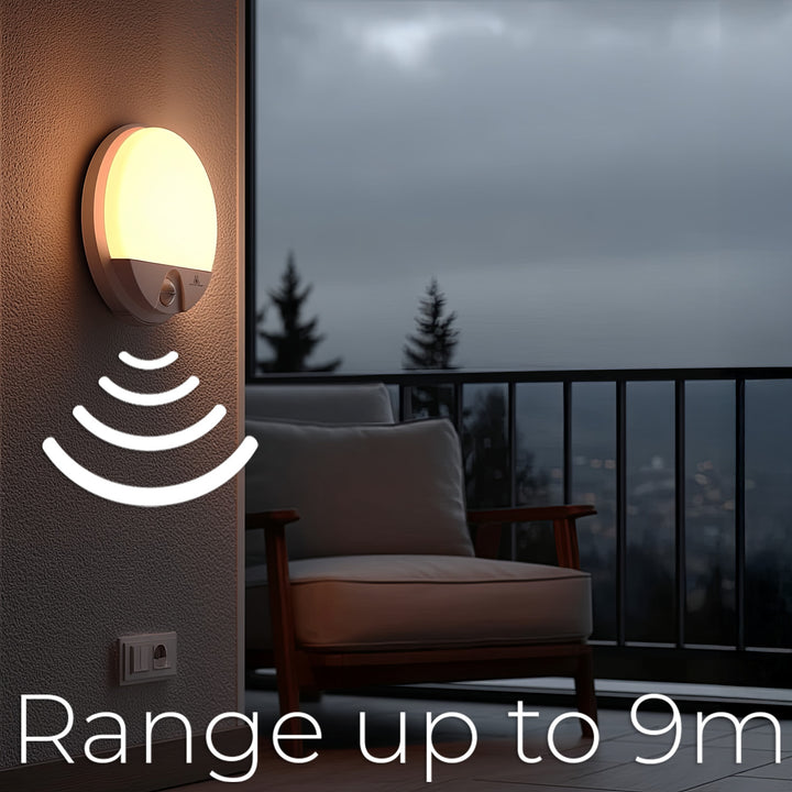Lampa LED z czujnikiem ruchu Maclean, czujnik PIR, kolor biały, 15W, IP54, 1100lm, barwa neutralna, MCE291 W, 2 sztuki