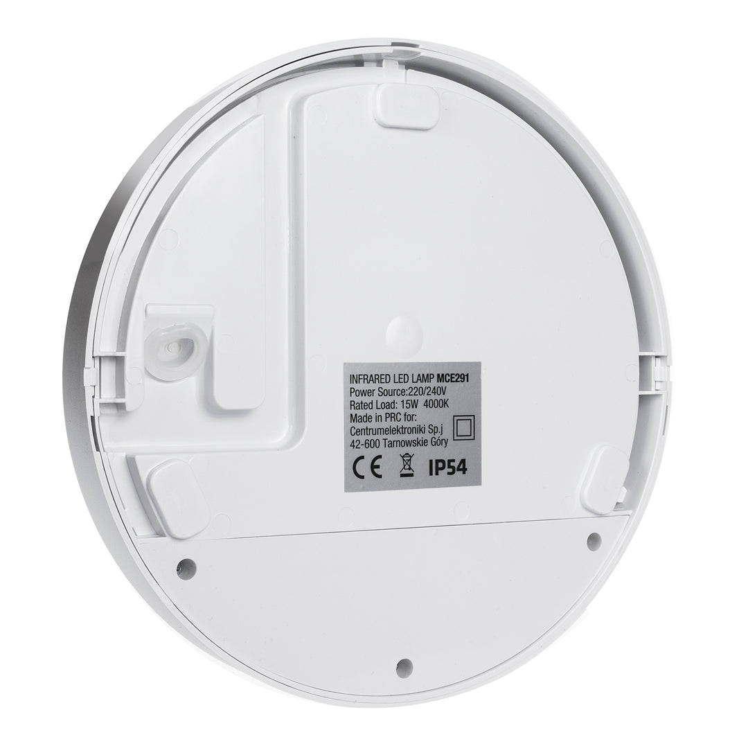 Lampa LED z czujnikiem ruchu Maclean, czujnik PIR, kolor biały, 15W, IP54, 1100lm, barwa neutralna, MCE291 W, 2 sztuki
