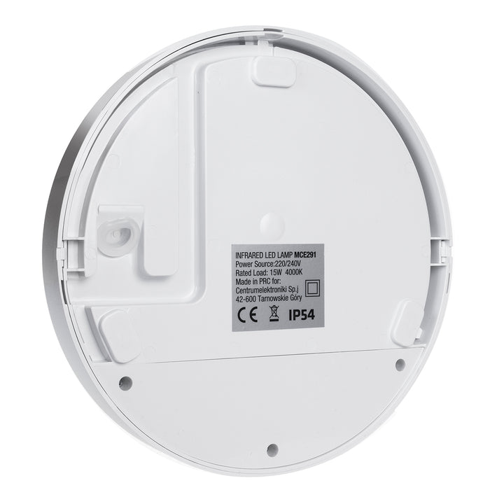 Lampa LED z czujnikiem ruchu Maclean, czujnik PIR, kolor biały, 15W, IP54, 1100lm, barwa neutralna, MCE291 W, 2 sztuki