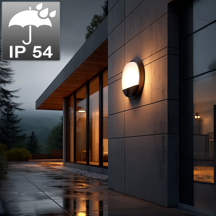 Lampa LED z czujnikiem ruchu Maclean, czujnik PIR, kolor szary, 15W, IP54, 1100lm, barwa neutralna, MCE291 W, 2 sztuki