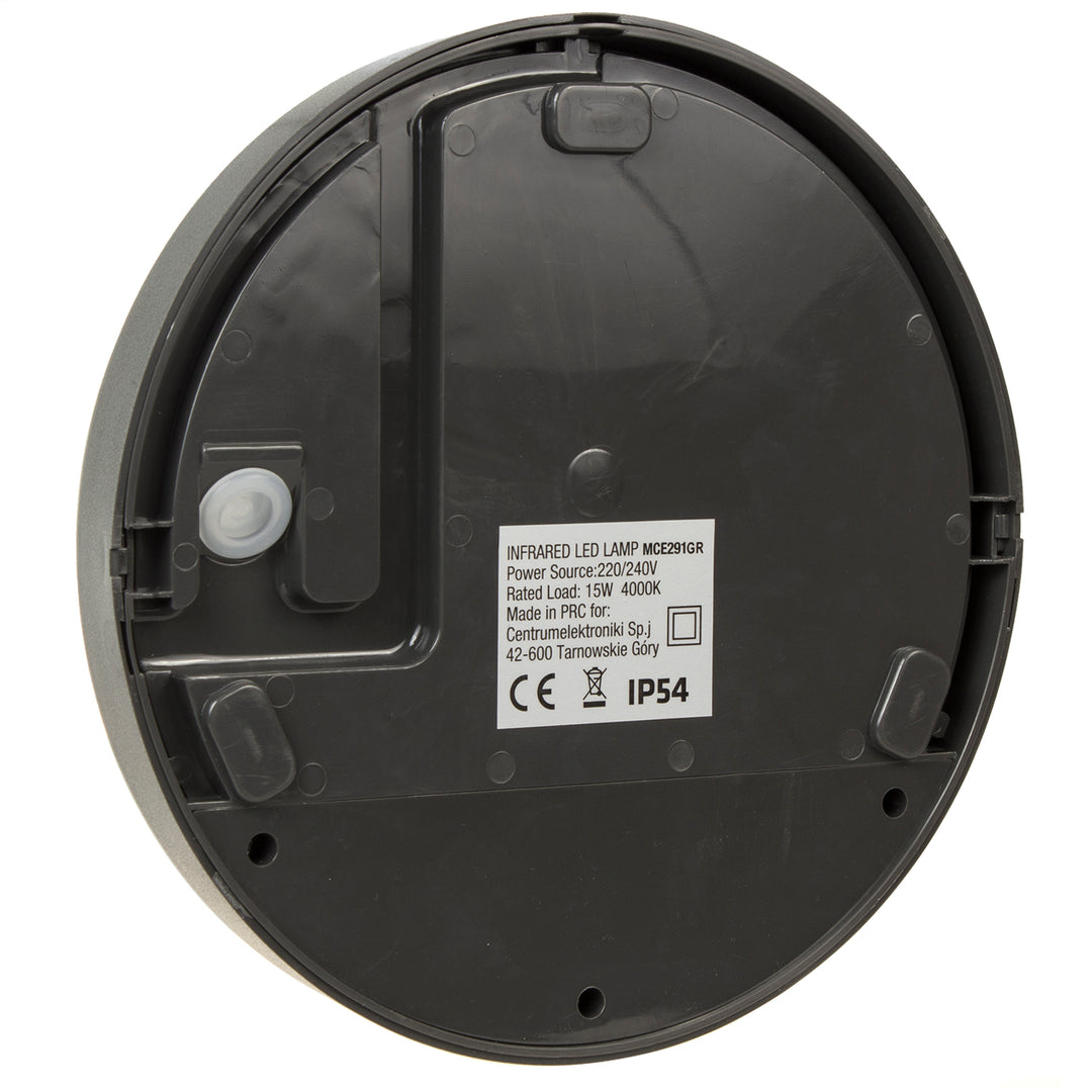 Lampa LED z czujnikiem ruchu Maclean, czujnik PIR, kolor szary, 15W, IP54, 1100lm, barwa neutralna, MCE291 W, 2 sztuki