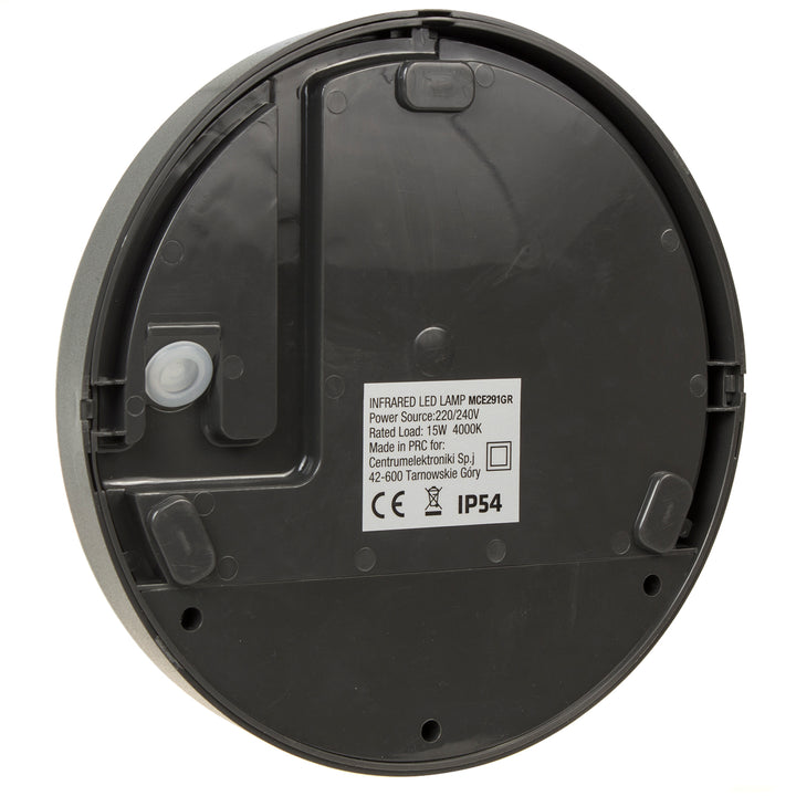 Lampa LED z czujnikiem ruchu Maclean, czujnik PIR, kolor szary, 15W, IP54, 1100lm, barwa neutralna, MCE291 W, 2 sztuki