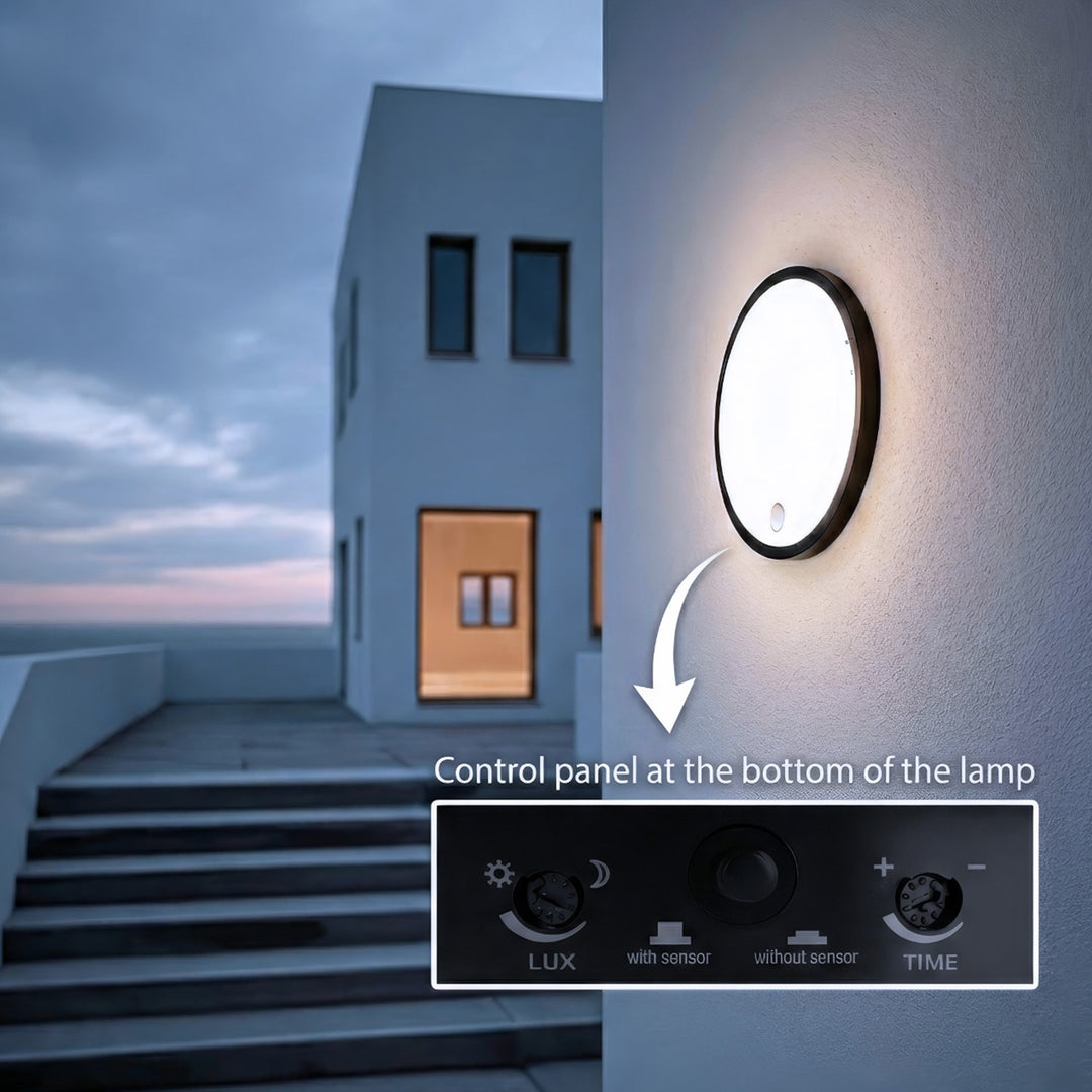 Lampa LED z czujnikiem ruchu Maclean, czujnik PIR, kolor czarny, 10W, IP65, 1000lm, barwa neutralna, MCE525 B, 2 sztuki
