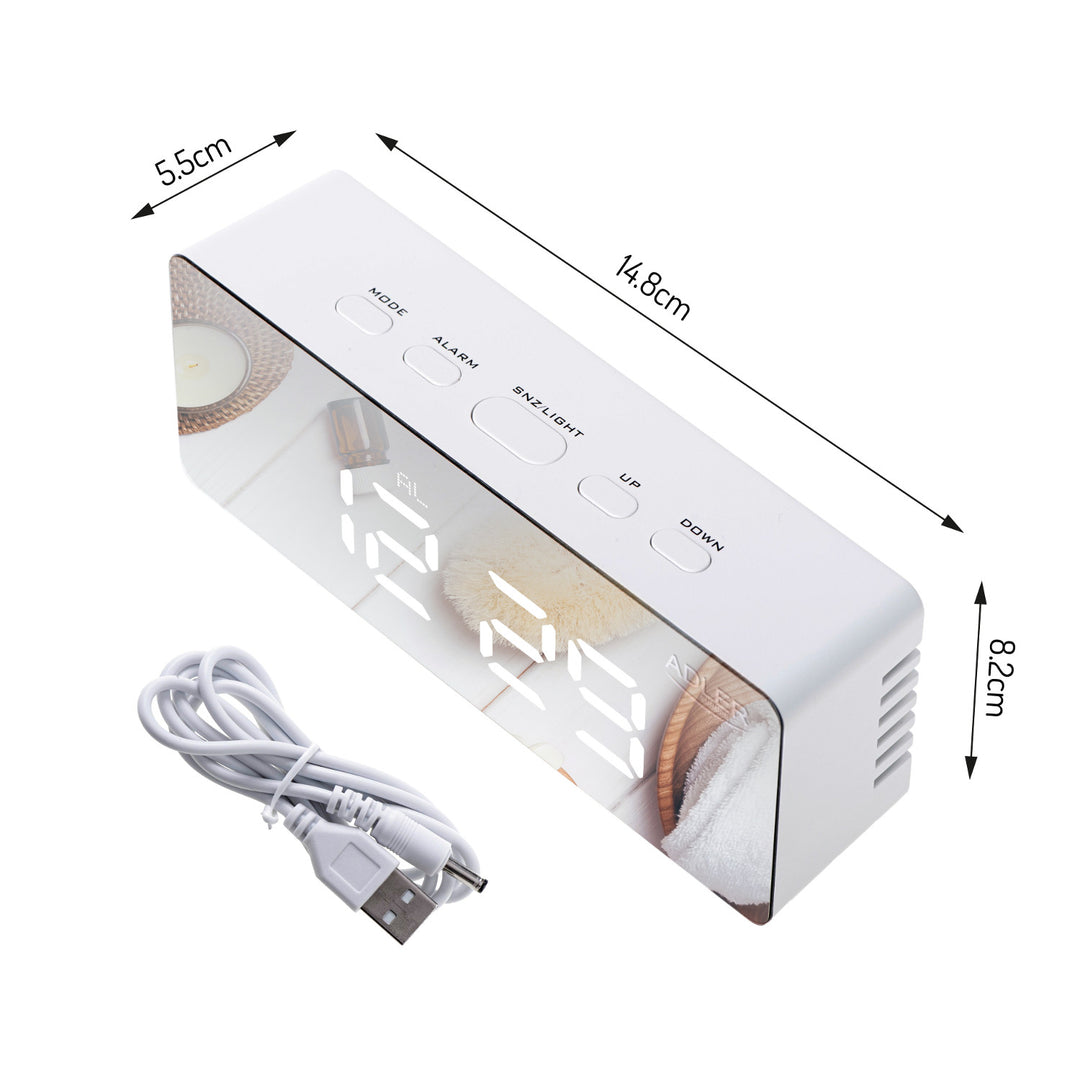 Budzik z wyświetlaczem LED i termometrem Adler AD 1189 W + 3x bateria alkaliczna AAA Varta Industrial