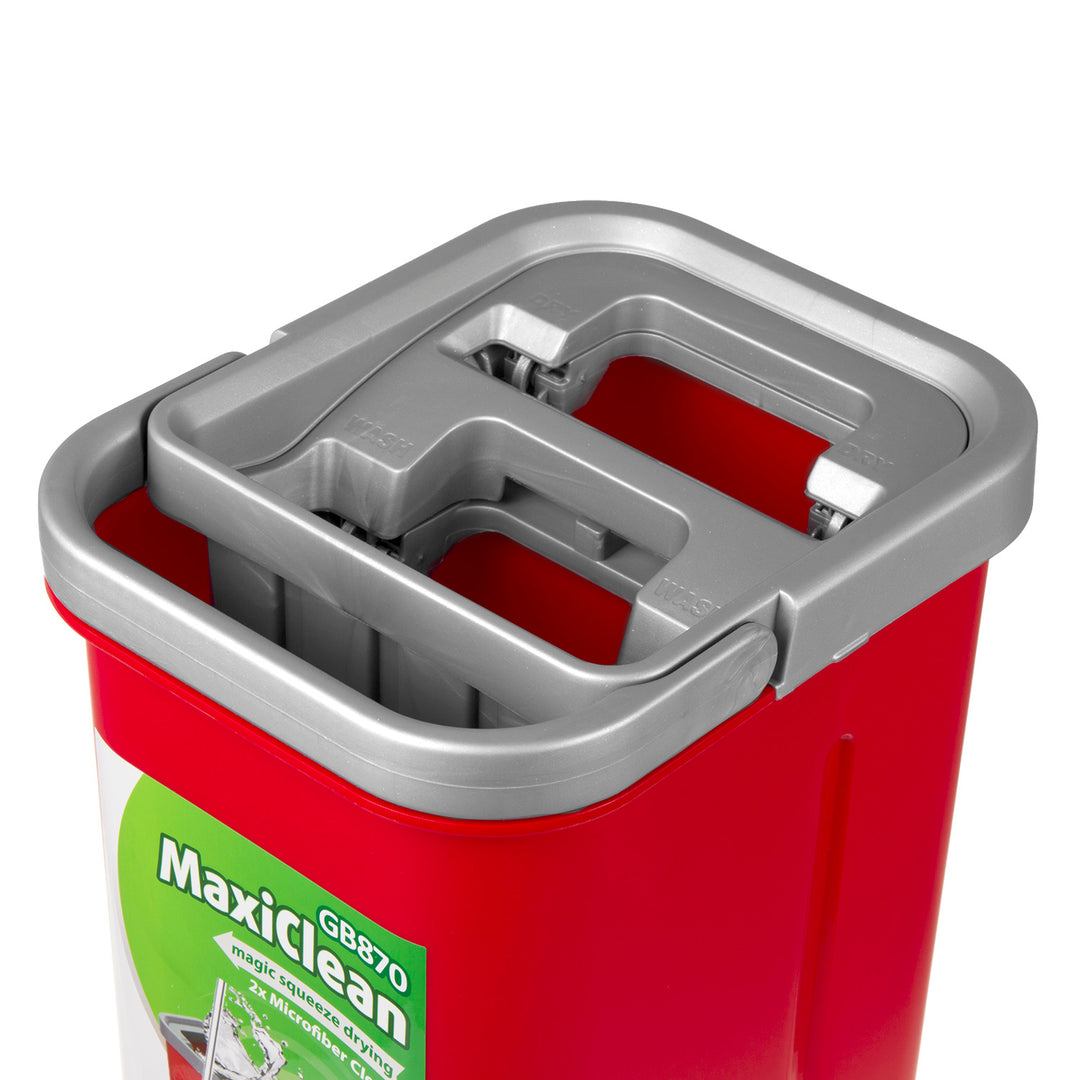 Mop płaski z wiadrem i wyciskaczem GreenBlue, dwa wkłady microfibra HQ, pojemność 5,7L, MaxiClean GB870 + 4 zmywaki Vileda Pur Active Colors
