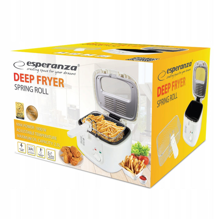 Frytkownica Esperanza SPRING ROLL, 2.5L, 1800W, regulacja temperatury, Esperanza