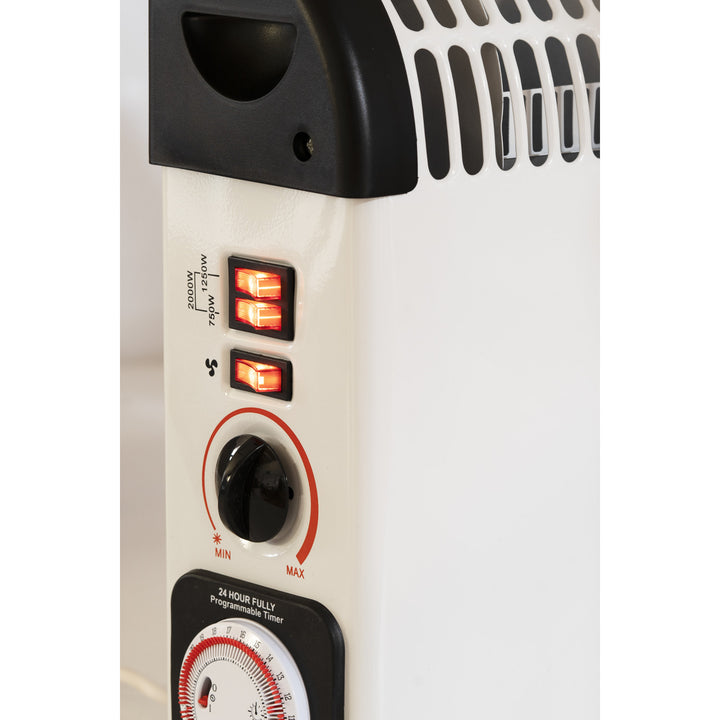 Grzejnik konwektorowy, elektryczny, termostat, 2000W, timer 24h, biały, przewód 150cm, Mesko, MS 7741W