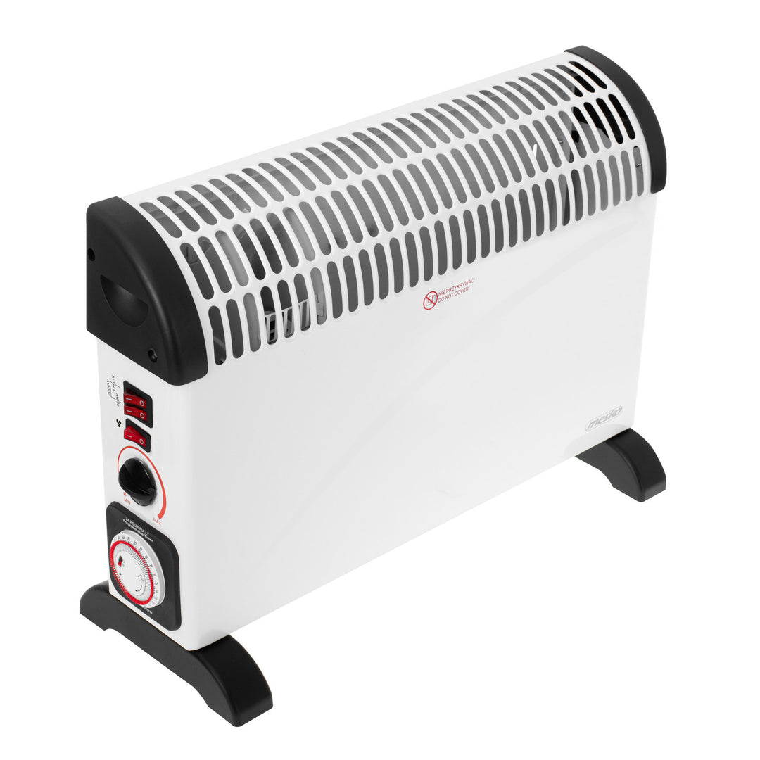 Grzejnik konwektorowy, elektryczny, termostat, 2000W, timer 24h, biały, przewód 150cm, Mesko, MS 7741W