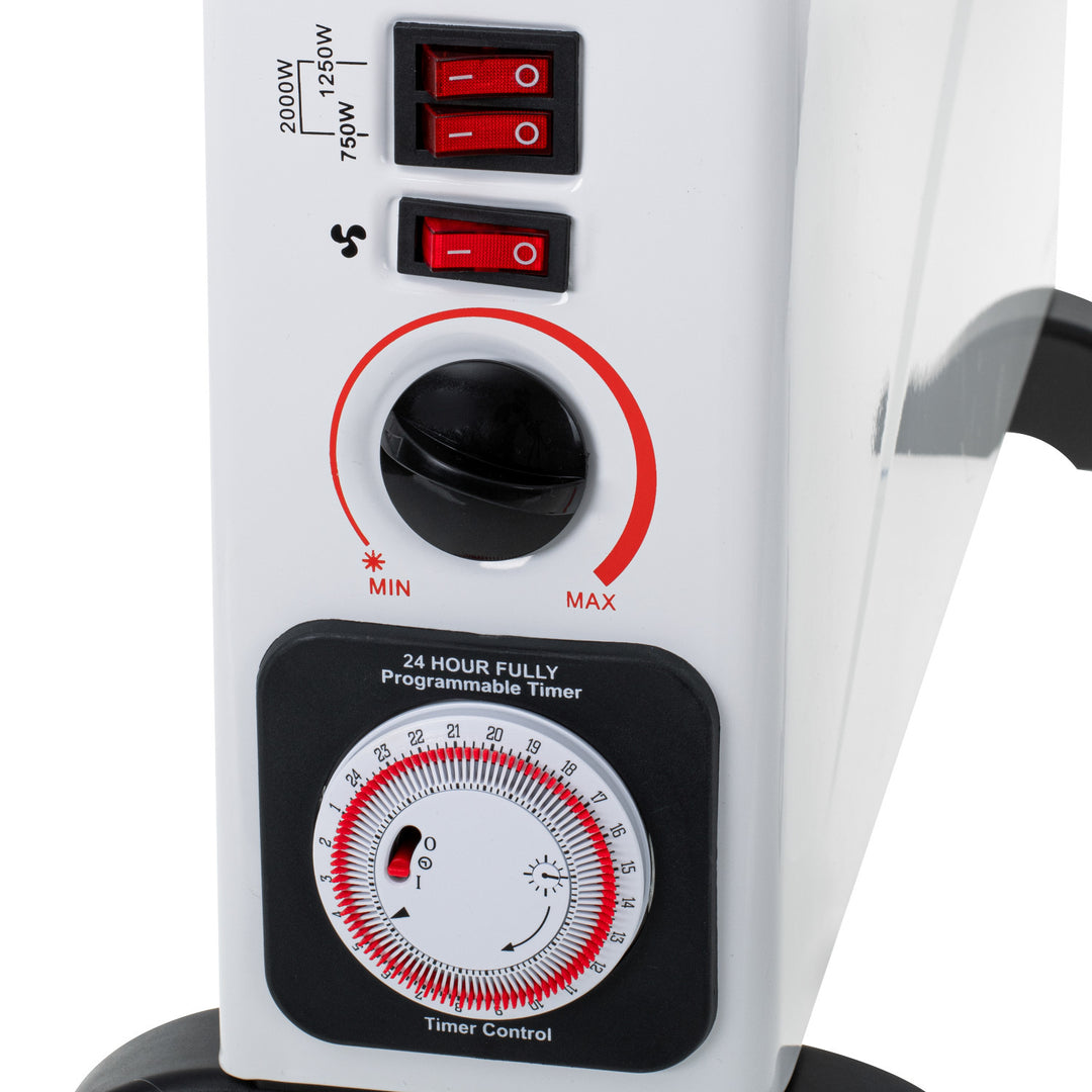 Grzejnik konwektorowy, elektryczny, termostat, 2000W, timer 24h, biały, przewód 150cm, Mesko, MS 7741W