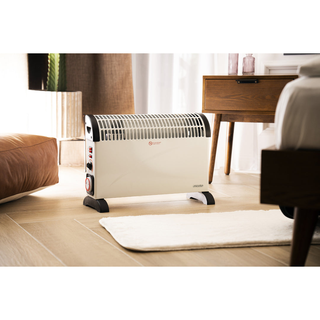 Grzejnik konwektorowy, elektryczny, termostat, 2000W, timer 24h, biały, przewód 150cm, Mesko, MS 7741W