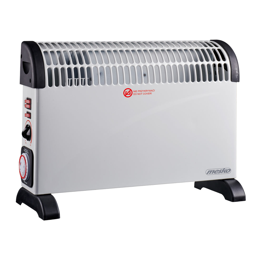 Grzejnik konwektorowy, elektryczny, termostat, 2000W, timer 24h, biały, przewód 150cm, Mesko, MS 7741W