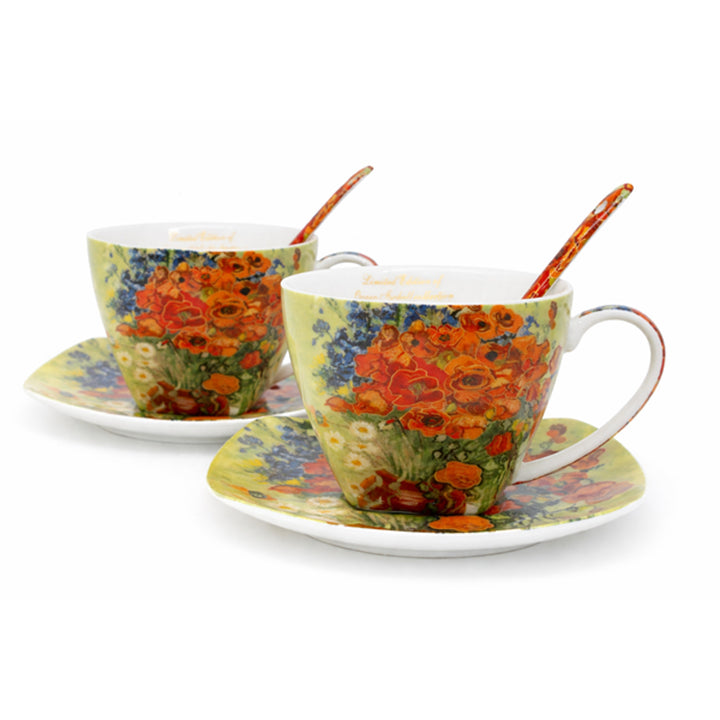 Filiżanki porcelanowe Van Gogh Maki 2x250 ml, komplet 2 sztuki, Queen Isabell
