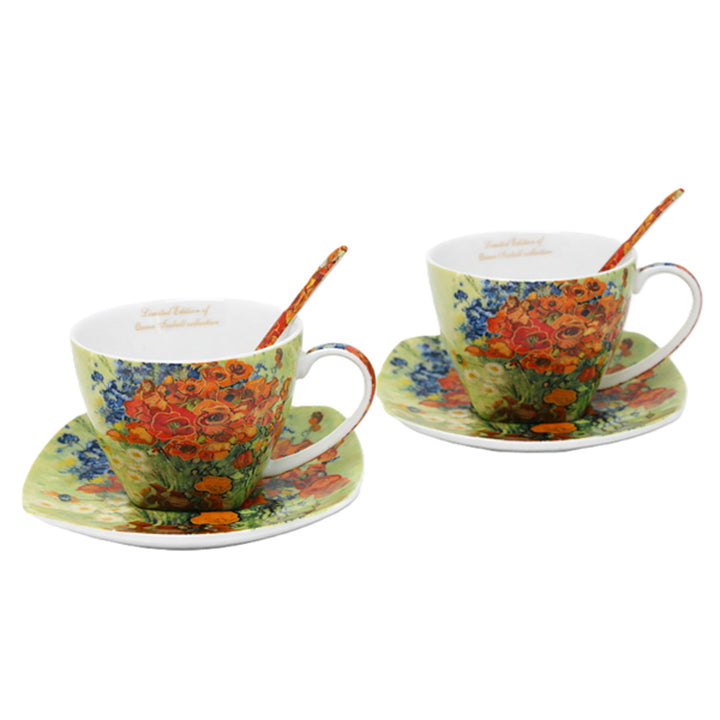 Filiżanki porcelanowe Van Gogh Maki 2x250 ml, komplet 2 sztuki, Queen Isabell