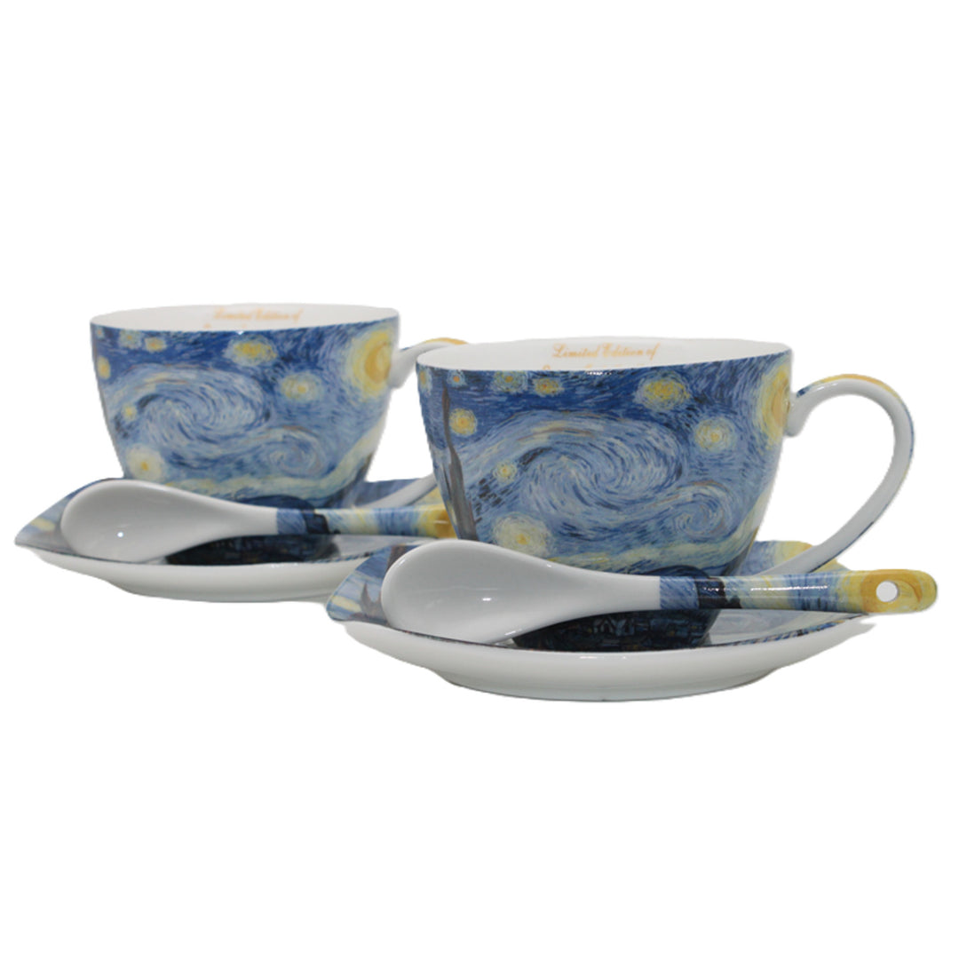 Filiżanki porcelanowe Van Gogh Gwiaździsta Noc 2x250 ml, komplet 2 sztuki, Queen Isabell