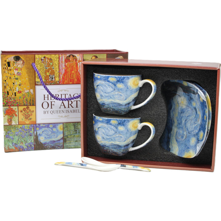 Filiżanki porcelanowe Van Gogh Gwiaździsta Noc 2x250 ml, komplet 2 sztuki, Queen Isabell