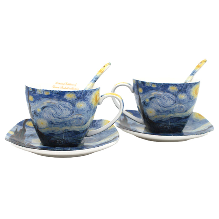 Filiżanki porcelanowe Van Gogh Gwiaździsta Noc 2x250 ml, komplet, Queen Isabell