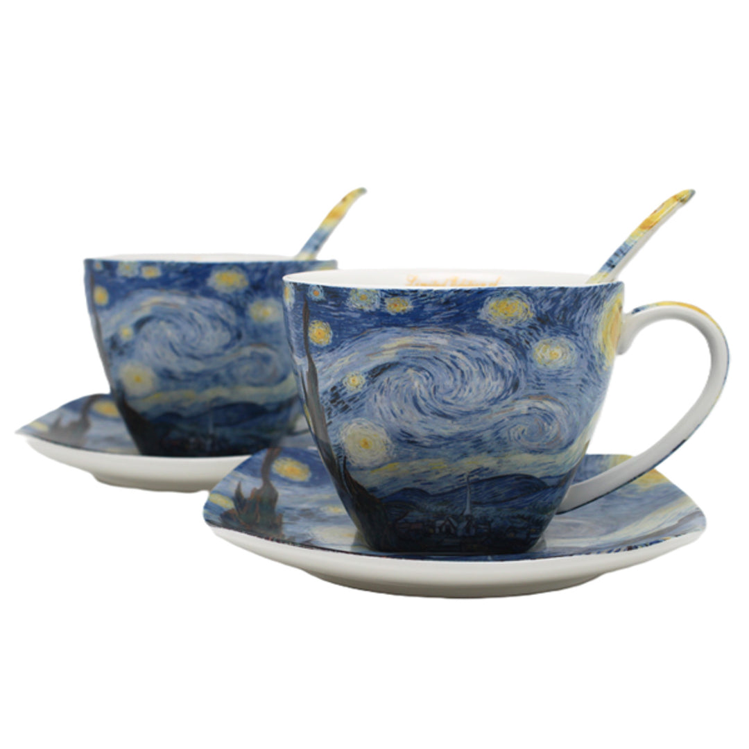 Filiżanki porcelanowe Van Gogh Gwiaździsta Noc 2x250 ml, komplet, Queen Isabell