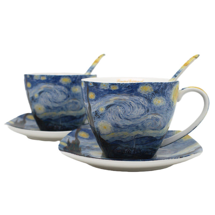 Filiżanki porcelanowe Van Gogh Gwiaździsta Noc 2x250 ml, komplet, Queen Isabell