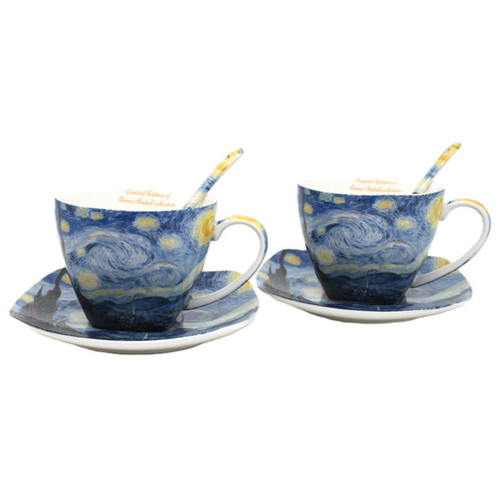 Filiżanki porcelanowe Van Gogh Gwiaździsta Noc 2x250 ml, komplet, Queen Isabell