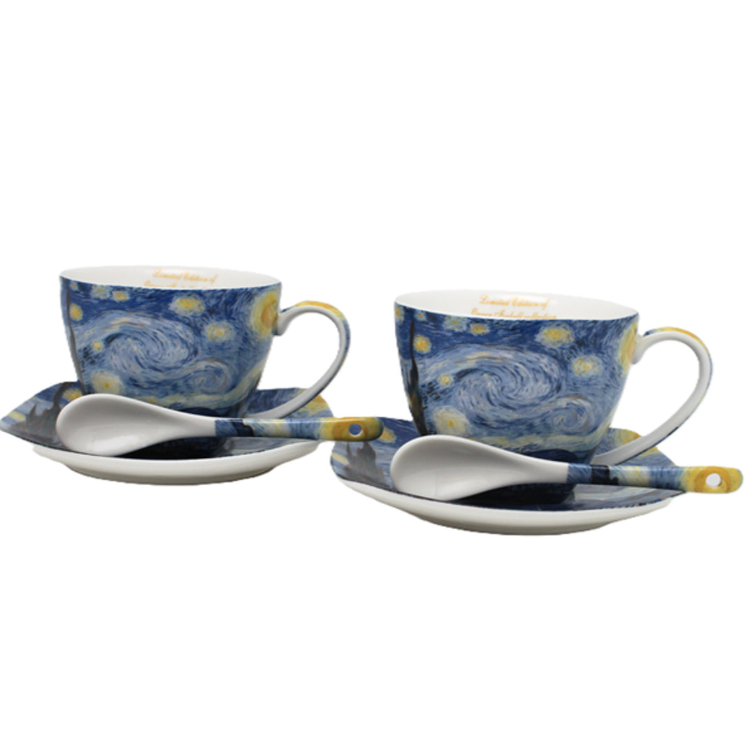 Filiżanki porcelanowe Van Gogh Gwiaździsta Noc 2x250 ml, komplet, Queen Isabell