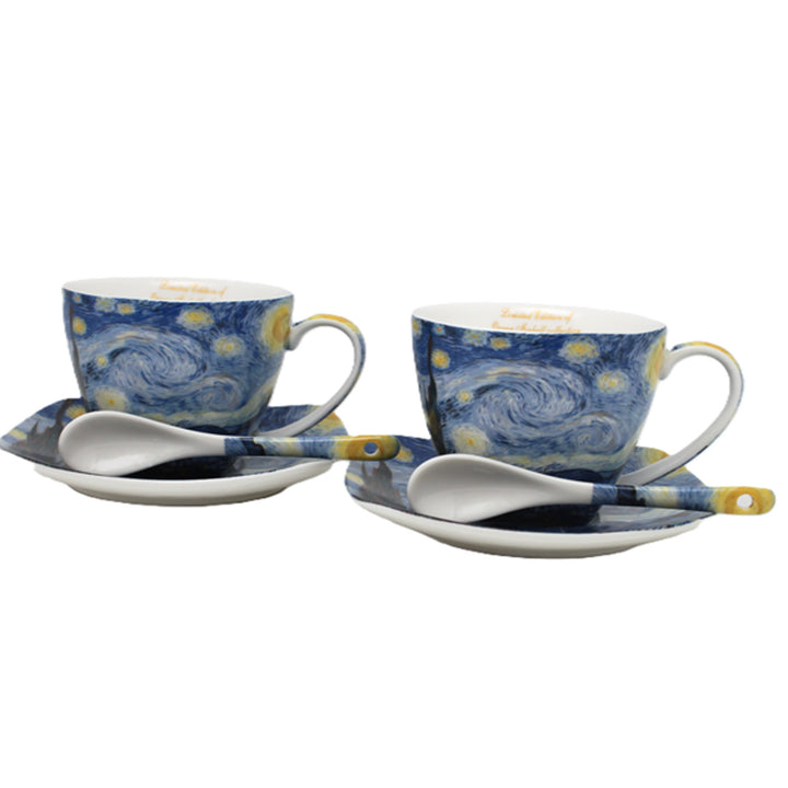 Filiżanki porcelanowe Van Gogh Gwiaździsta Noc 2x250 ml, komplet, Queen Isabell