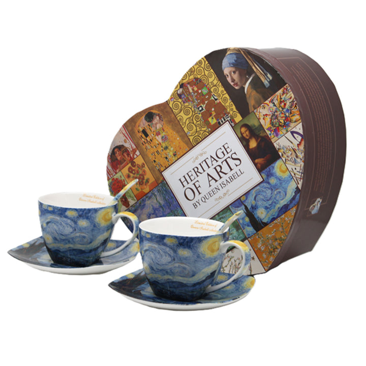 Filiżanki porcelanowe Van Gogh Gwiaździsta Noc 2x250 ml, komplet, Queen Isabell