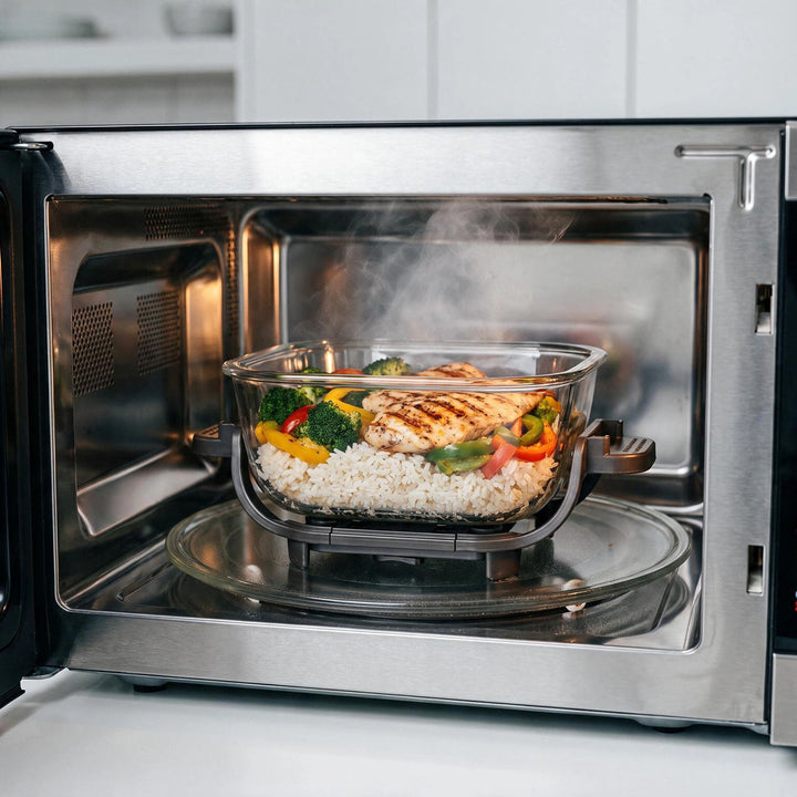 Frytkownica beztłuszczowa air fryer LOVIO PureFry Ultra Crisp LVAF003BE 4L+1,5L 1550W beżowa, szklane misy