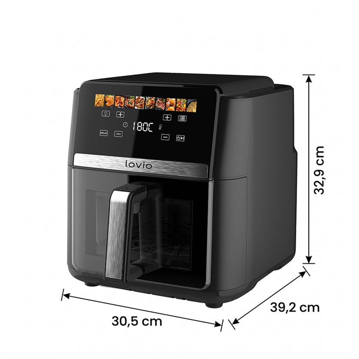 Frytkownica beztłuszczowa air fryer LOVIO DualHeat XXL Ceramic LVAF004BK 9L 2000W czarna